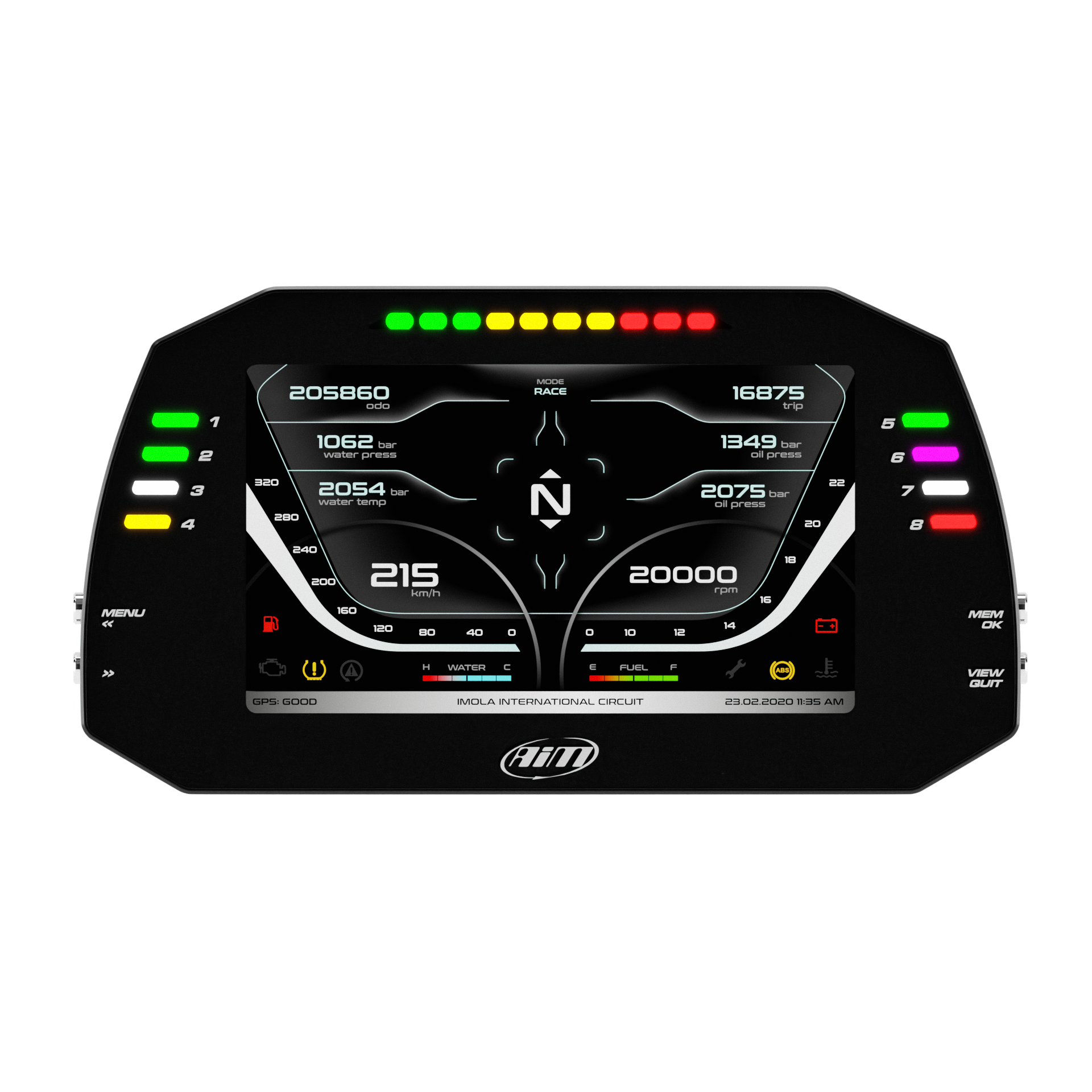 Strumentazione digitale AIM MXG 1 2 Strada display TFT 7 cruscotto