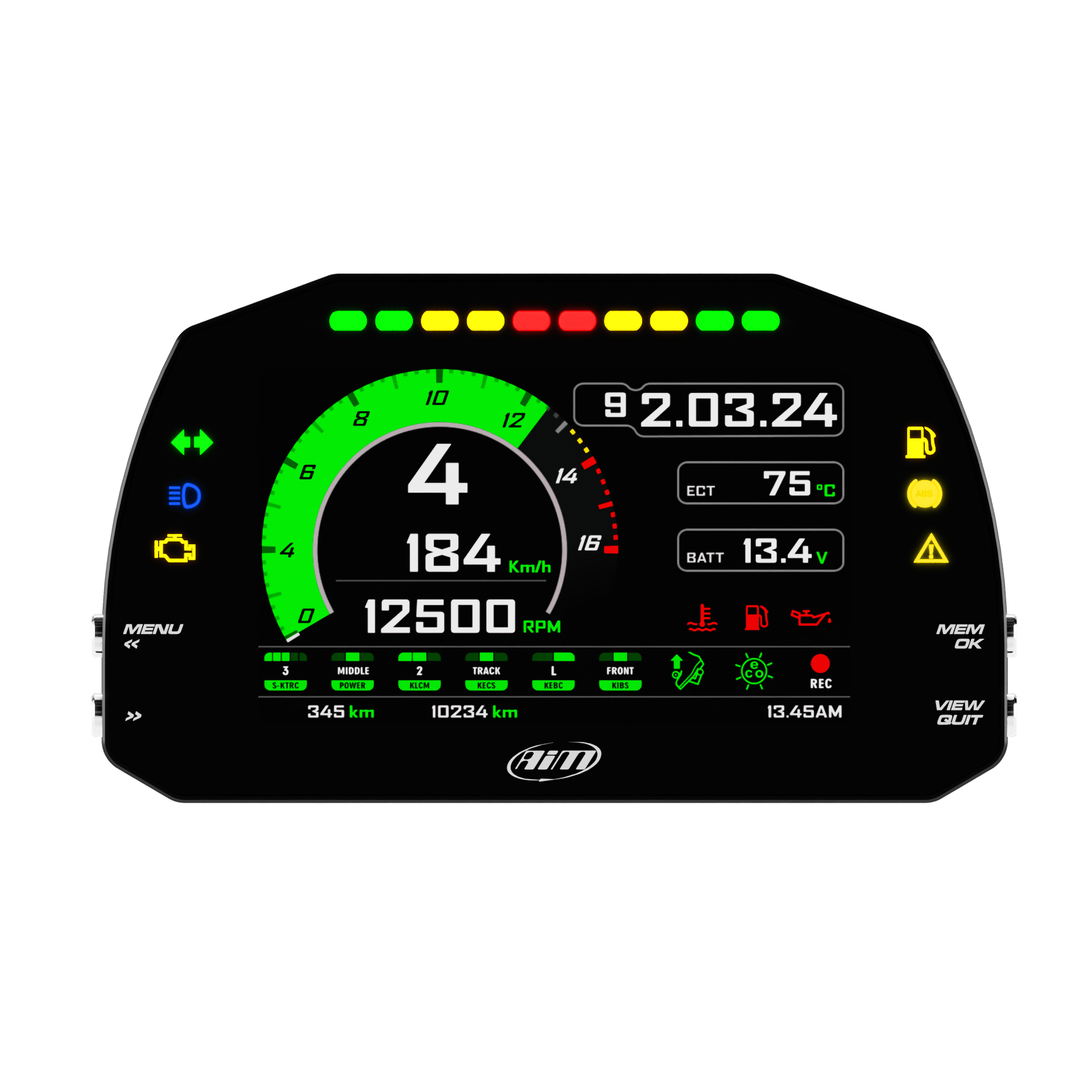 AiM MXK10 Kawasaki Ninja ZX-10R (Gen 5 2016-2020) Plug & Play Dash 