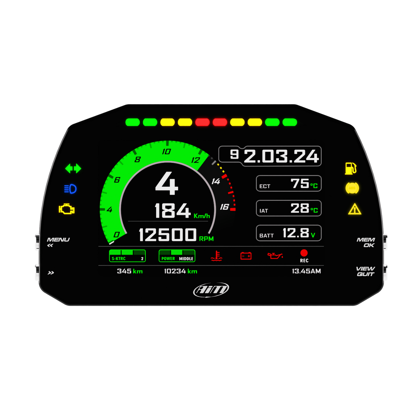 AiM MXK10 Kawasaki Ninja ZX-10R (Gen 4 2011-2015) Plug & Play Dash Logger - AimShop.com