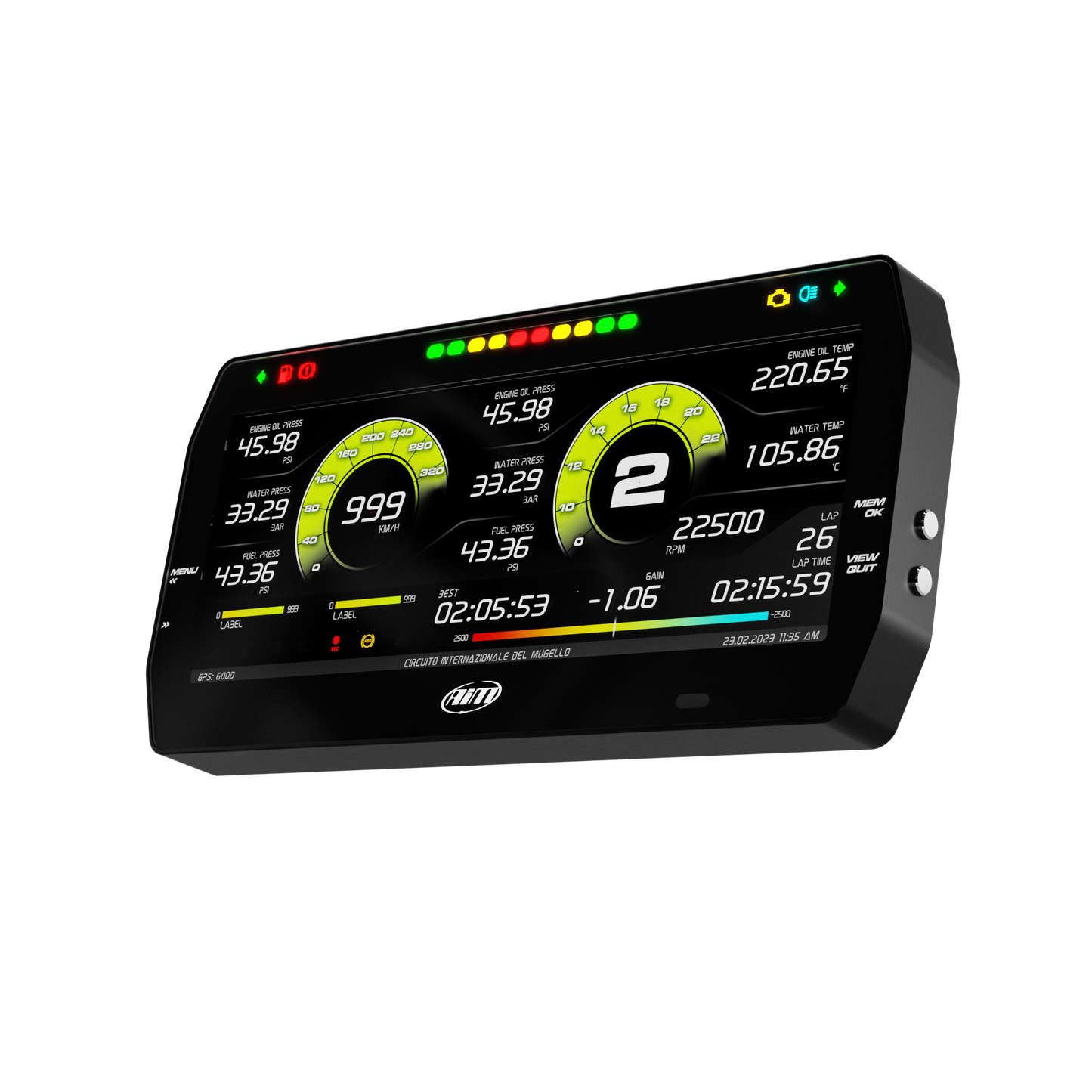 AiM MXT 1.3 10" TFT IVA-konformes Digitaldisplay und Datenlogger